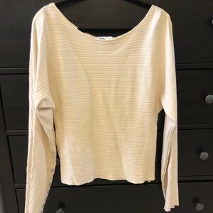ZARA Off The Shoulder Long Sleeve Top